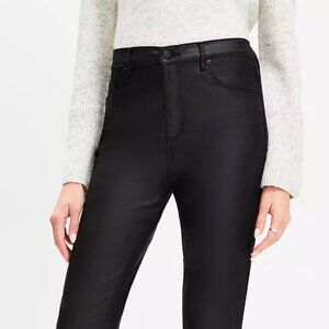 Loft Coated High Rise Skinny Jeans in Black - Worn Once! Like Brand New!